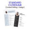 Standard CV/Resume - (Content Writing + Design)